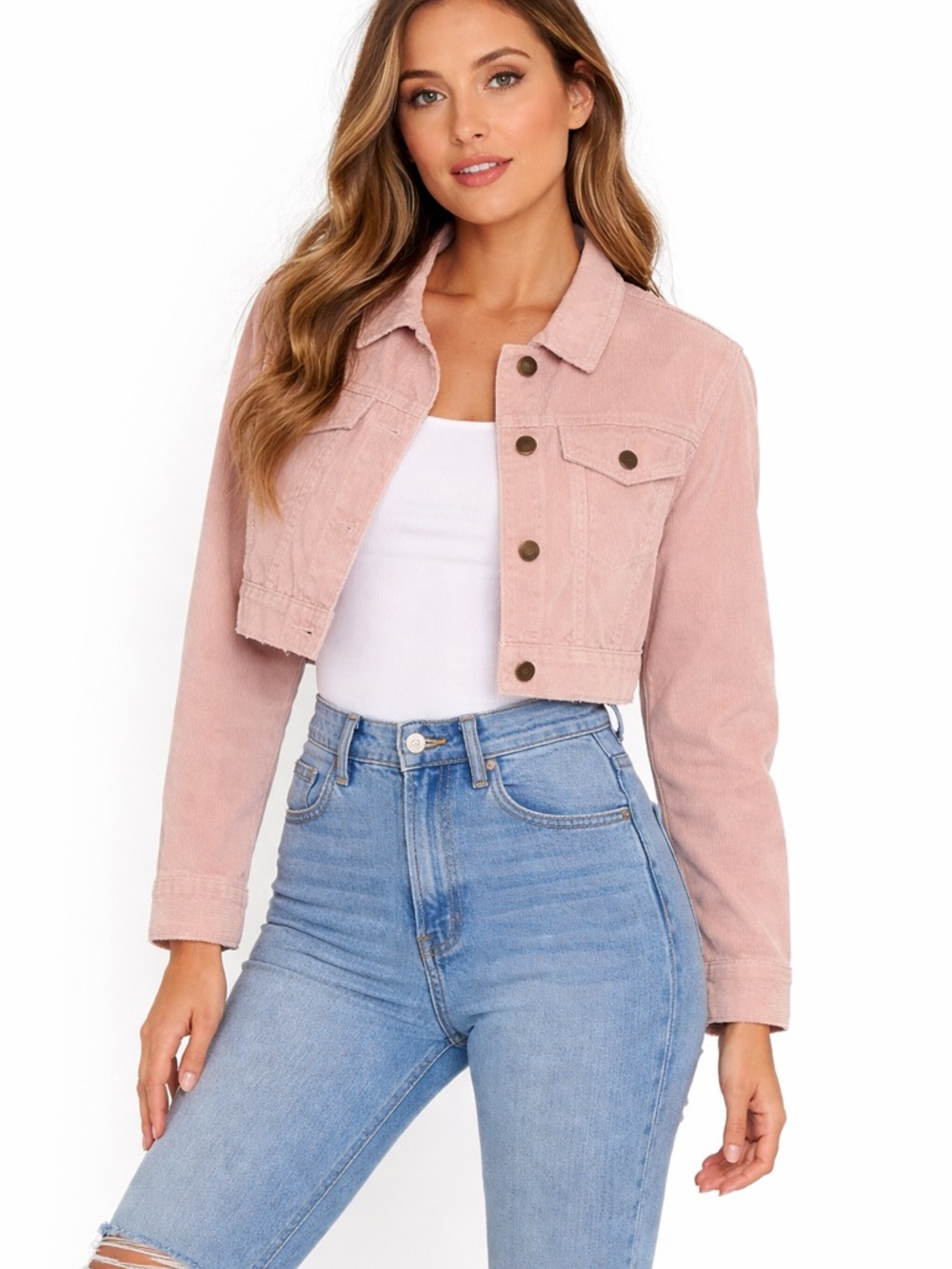 Juniors Crop corduroy jacket